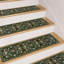 Tapis d'escalier floral antidérapant 15 pièces, noir