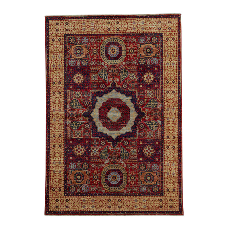 Aryana Wool Oriental Area Rug in Red