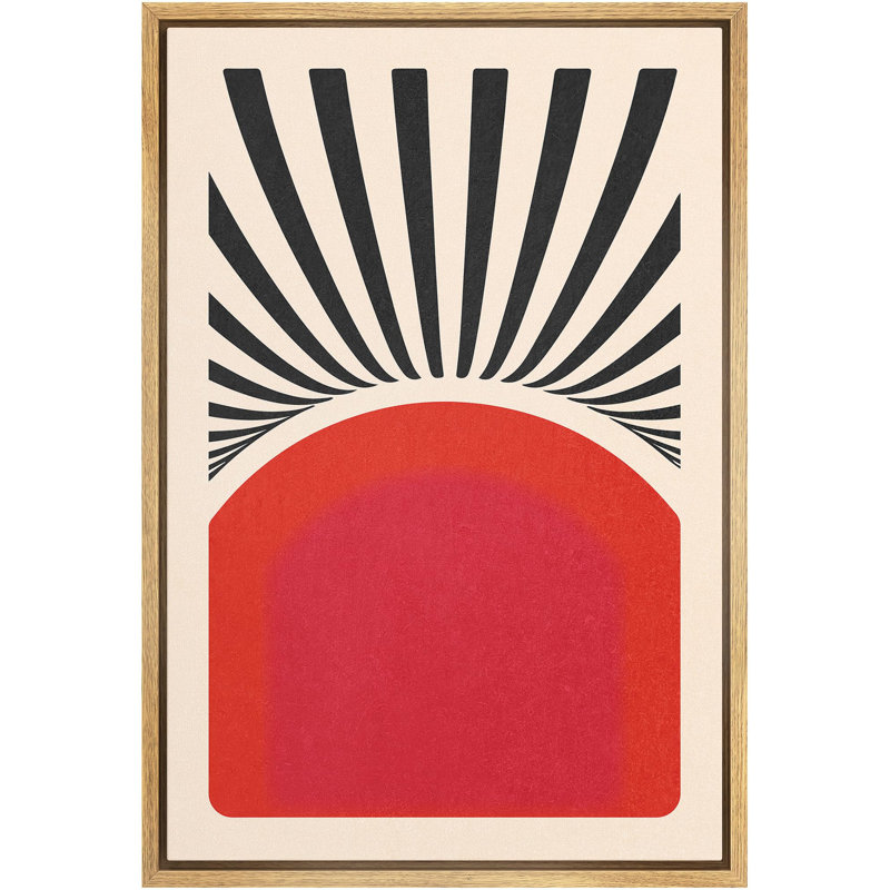 «Vibrant Polygon Motif Red Sun Landscape», reproduction d'art sur toile, Naturel, H 24 po x l 16 po x P 1,5 po