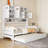 Twin Size Daybed With Twin Size Trundle, And All-In-One Cabinet And Shelf, Modern Day Bed-1442805042