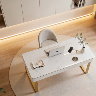 Bureau d'ordinateur en bois massif à réglage électrique