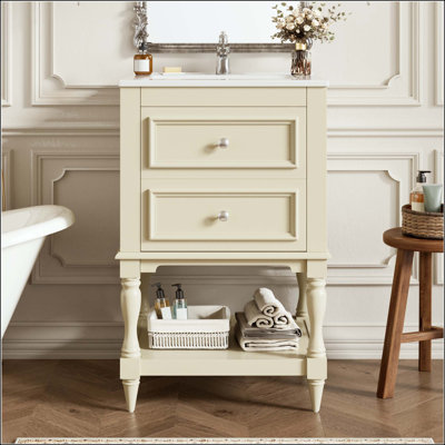 20" Retro Palace Bathroom Vanity with Drawers and Shelf