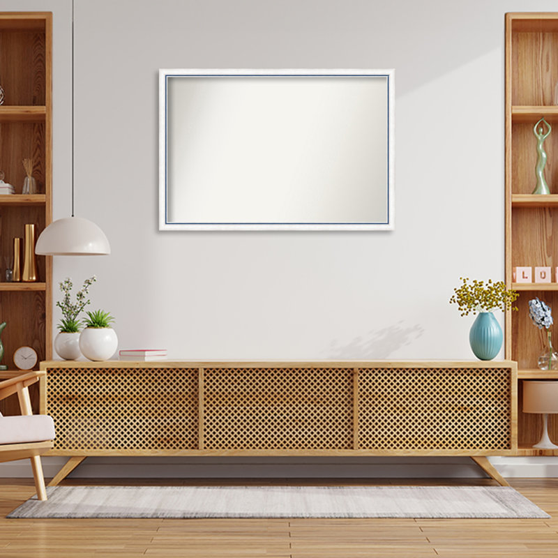 Miroir mural Morgan, Rectangle, Blanc / bleu, 26,25 po x 38,25 po