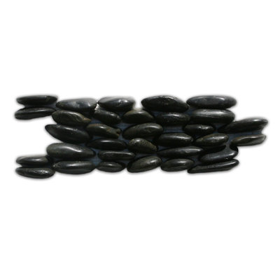 Kura Random Natural Stone Pebble Tile Waterproof Impervious Tumbled Edge Indoor Use - 0.33 Sq Ft