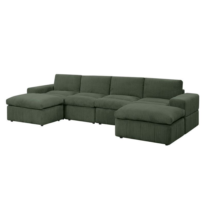 Grand modulaire réversible avec repose-pieds Tondreau Massasoit, Vert foncé