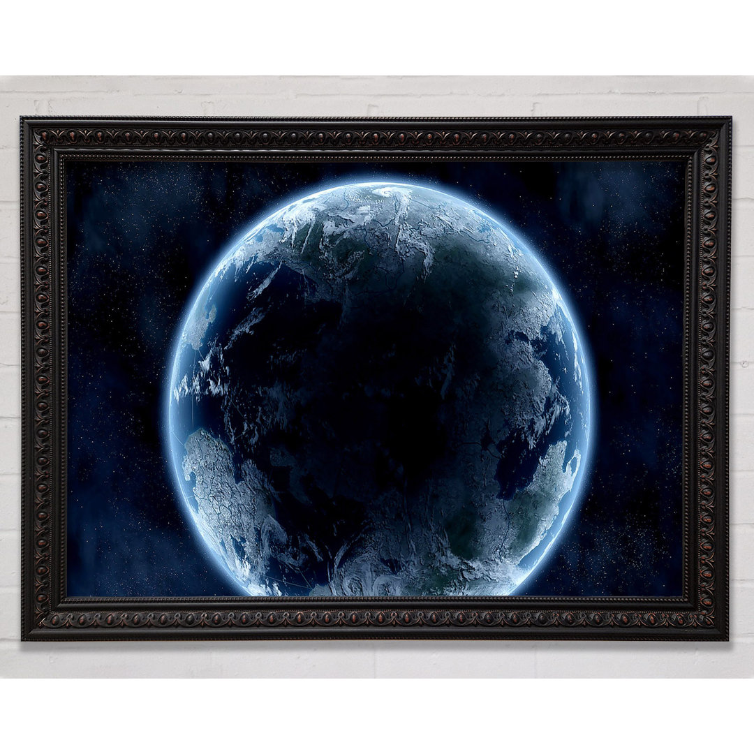 Planet Universe Blue - Einzelner Bilderrahmen Druck