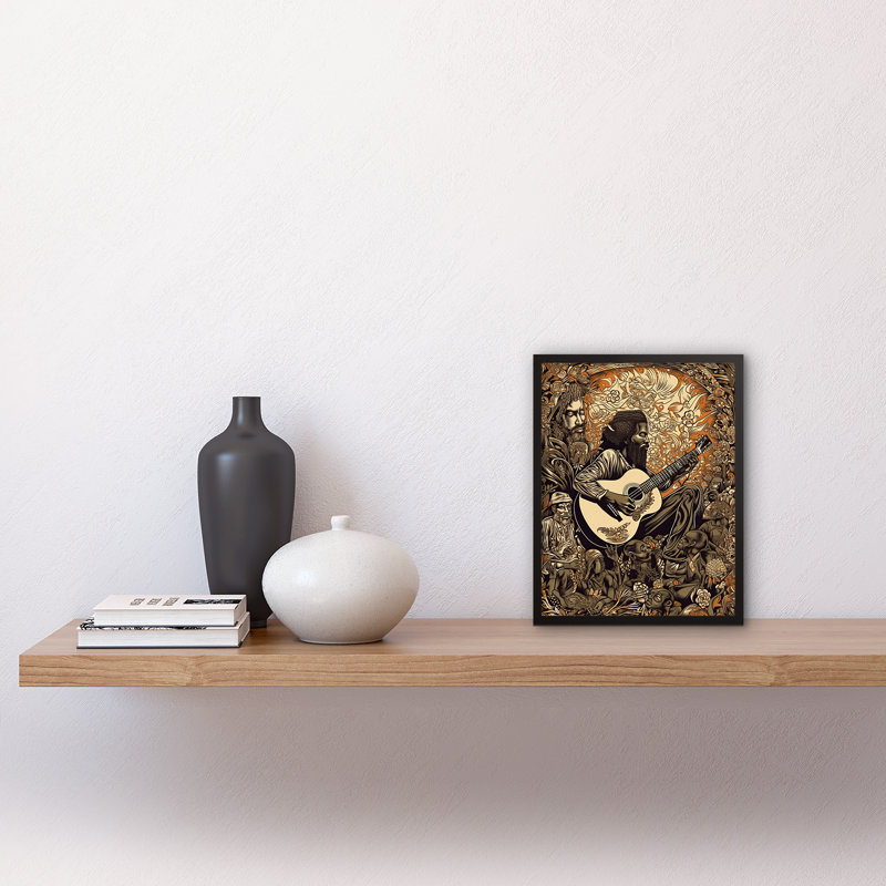 Kiruna Man Playing Songs Of His Ancestors On The Guitar - Single Picture Frame Print