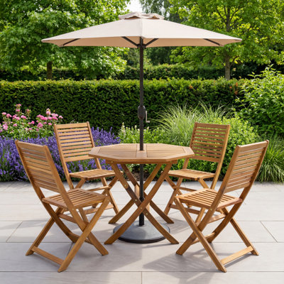 Rasch 4-Person Wooden Patio Dining Set