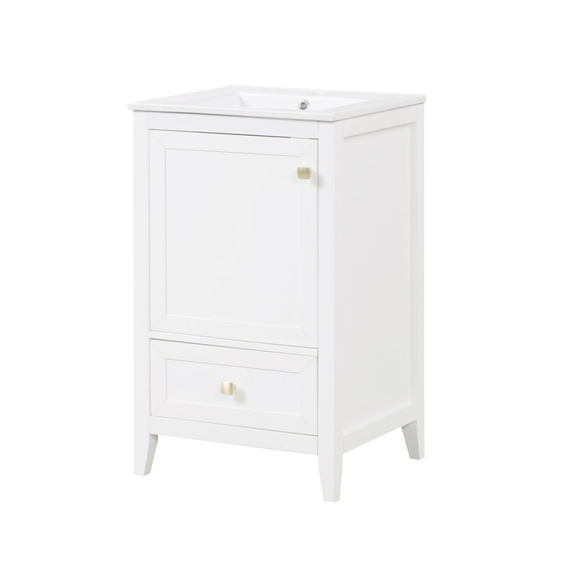 Meuble-lavabo de 20 po avec lavabo, Blanc
