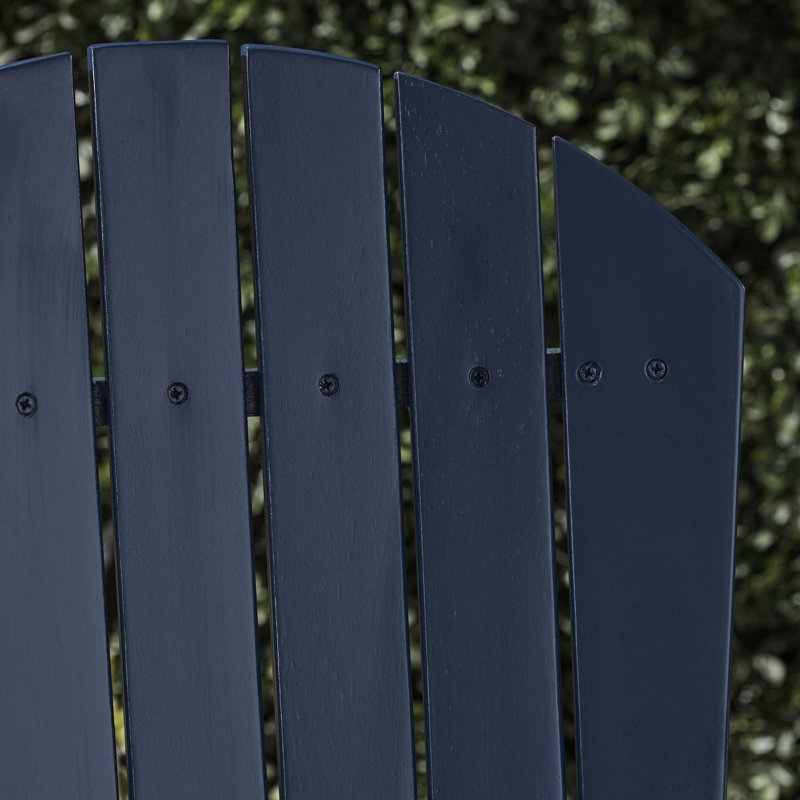 2 chaises de salle à manger Adirondack d'extérieur en bois d'acacia résistant aux intempéries, Navy Blue