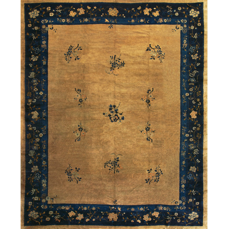 Antique Wool Beige Hand Knotted Pile Rug