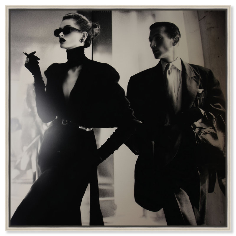 Impression sur toile rétro glamour par Oliver Gal, H 21 po x l 21 po, Silver Frame