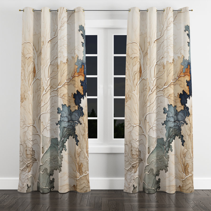 Anaili - Traditional Grommet Curtain - Velvet Room Darkening - 1 Panel, 52" W x 108" L, Gold Grommets