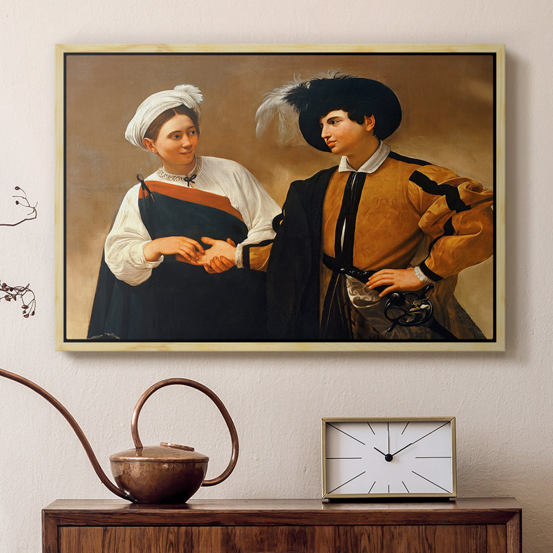 Le diseur de bonne aventure (version Capitoline), v. 1599 - Toile tendue avec châssis Caravaggio, 16 x 24, Naturel