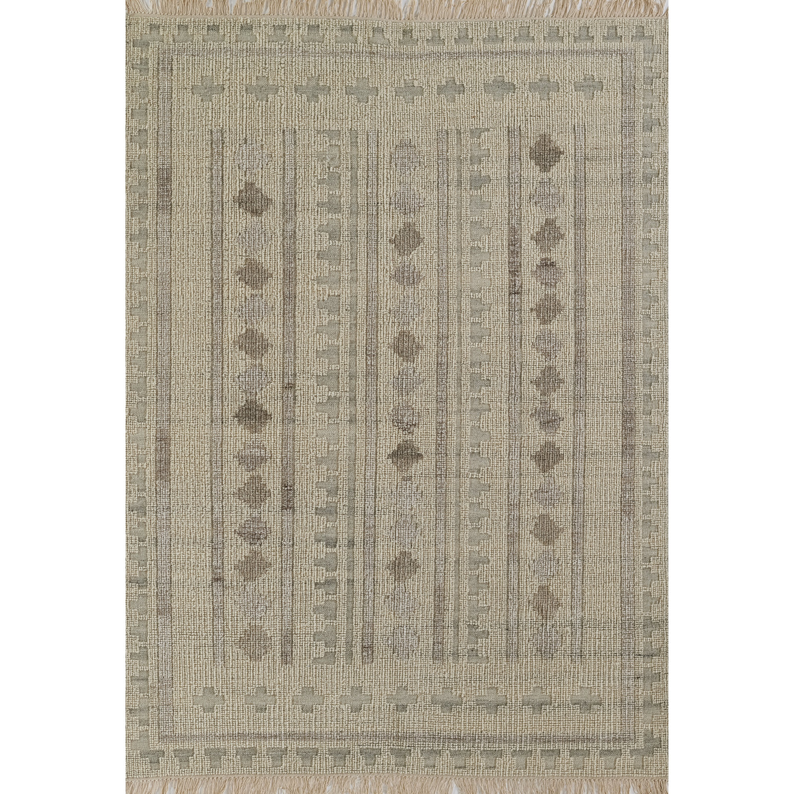 Otto Handmade Ivory Rug, Rectangle 3'6" x 5'6"