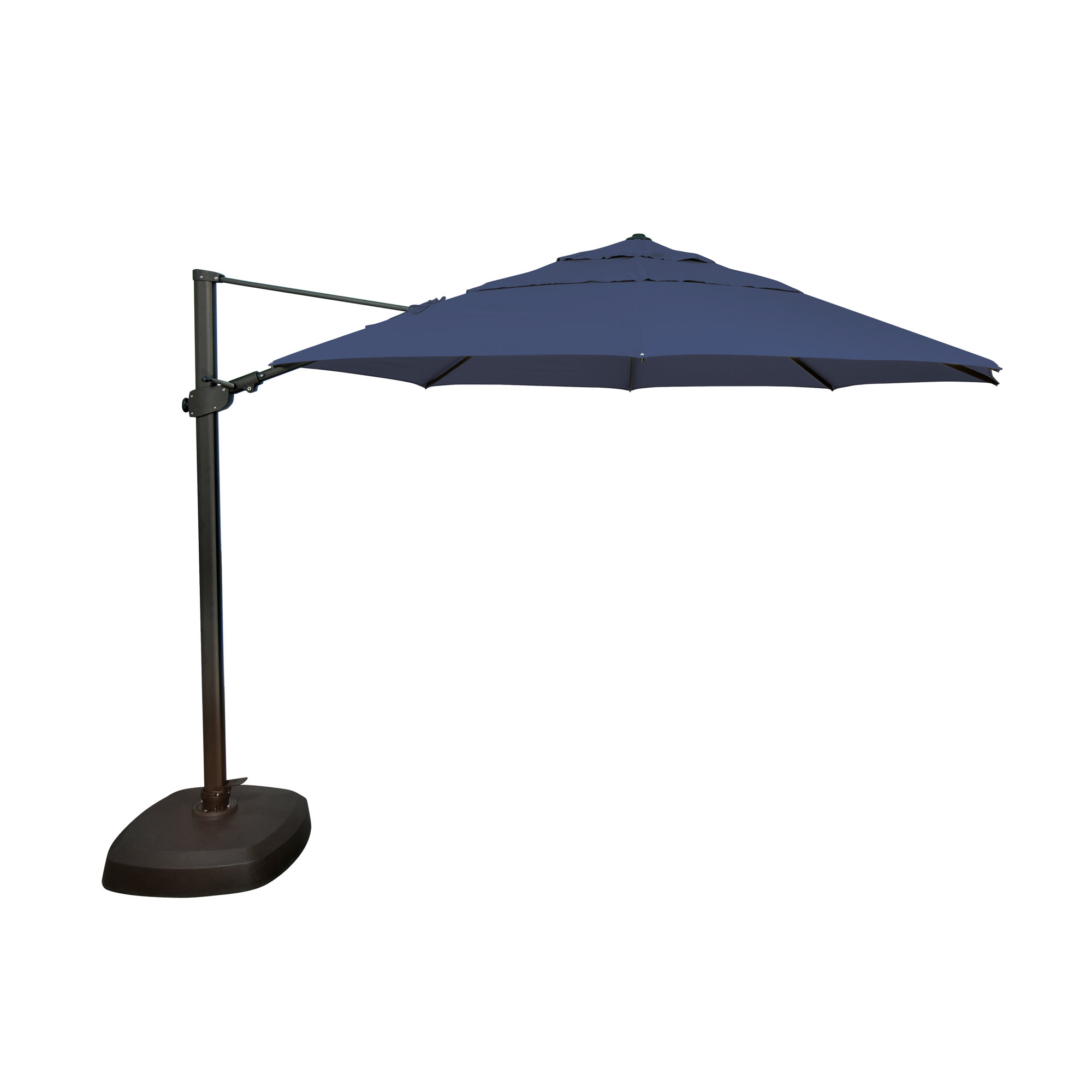 12.3' Cantilever Sunbrella® Umbrella, Black, Canvas Navy Sunbrella® Canvas