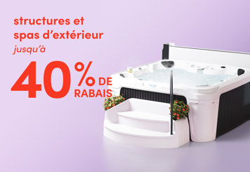 Outdoor structures and spas up to 40% off.