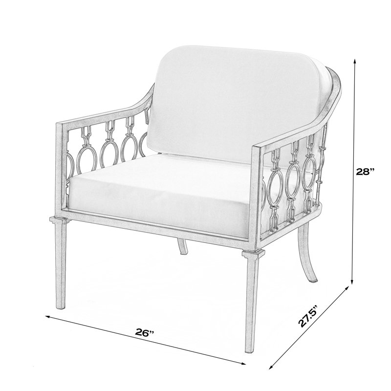 Southport Iron Upholstered Outdoor Lounge Chair
