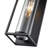 Ebern Designs Craig 1 Light Outdoor Wall Sconce in Textured Black with Clear Glass Shade