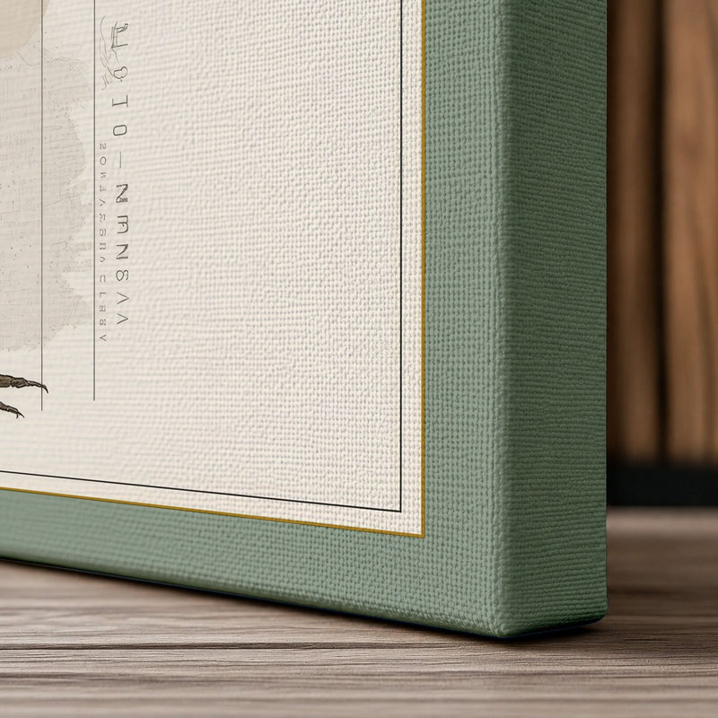 Great Blue Heron Botanical - Wrapped Canvas, 18x12 - 45.7 x 30.5 cm, Sage Border
