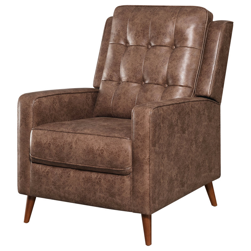 Fauteuil inclinable brun capitonné