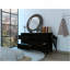 Commode double, quatre pieds, 6 tiroirs, plateau supérieur, noir-1661057339