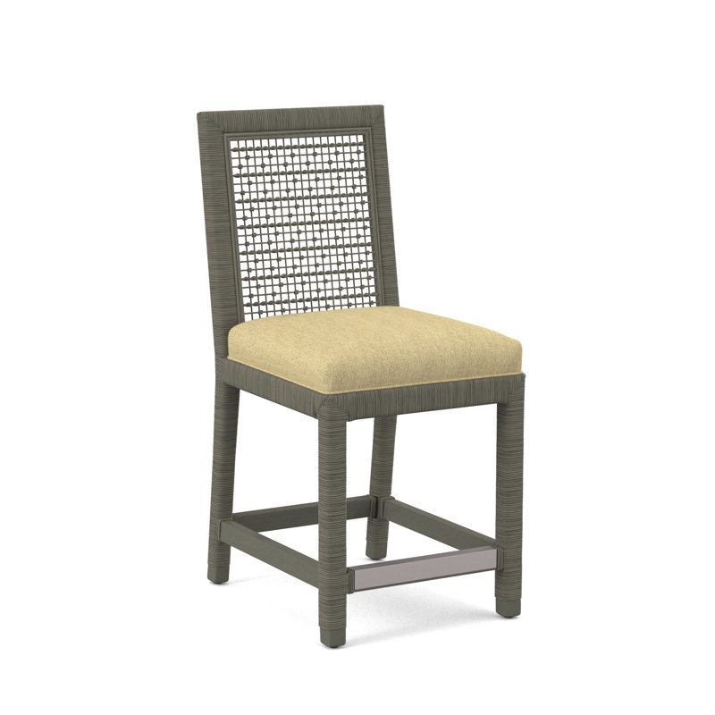 Pine Isle 24" Counter Stool, Twine Linen-Look Performance; 0325-73, Greystone