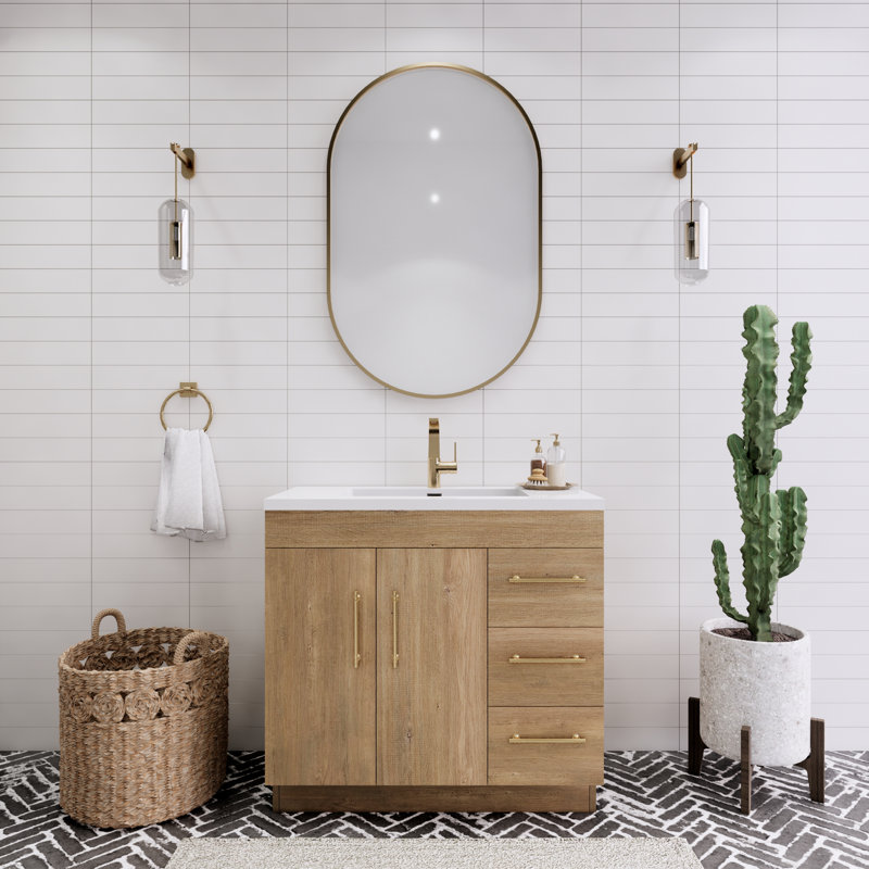Ensemble de meuble-lavabo simple 36 po Maplesville, Chêne