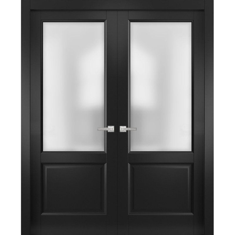 Portes françaises en verre givré Lucia, 72 po x 84 po