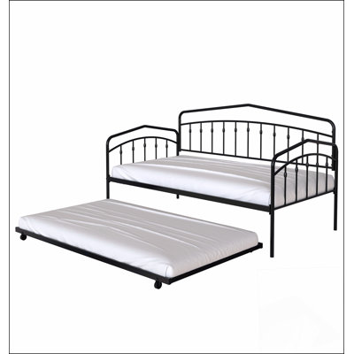 Fox twin daybed with twin trundle, Black