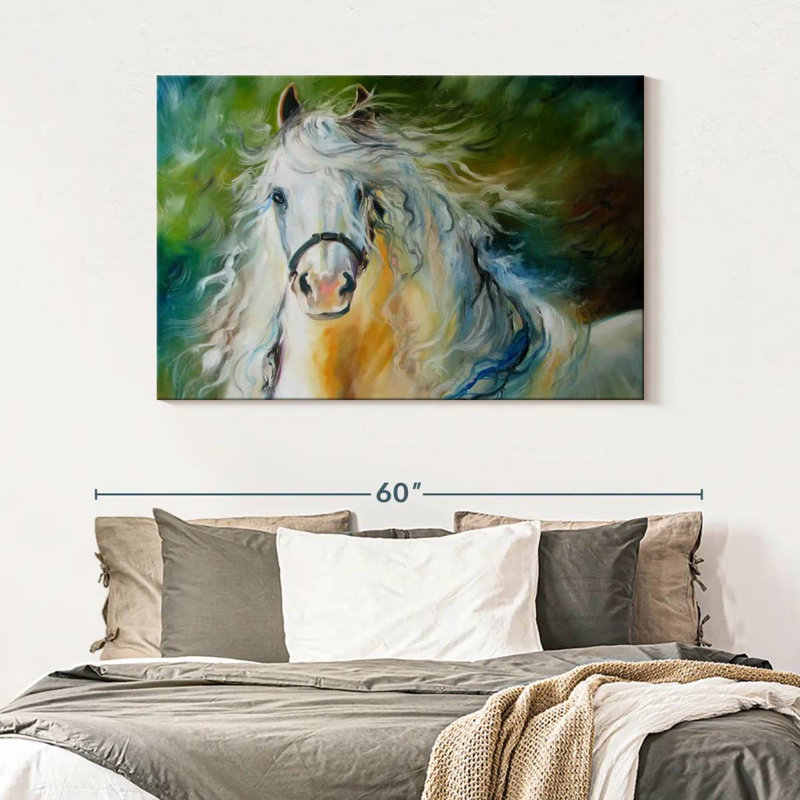 Brampt White Cloud The Andalusian Stallion, 32" H x 48" W