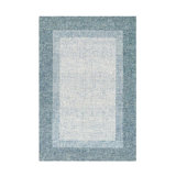 Charleston Wool Area Rug in Blue/White