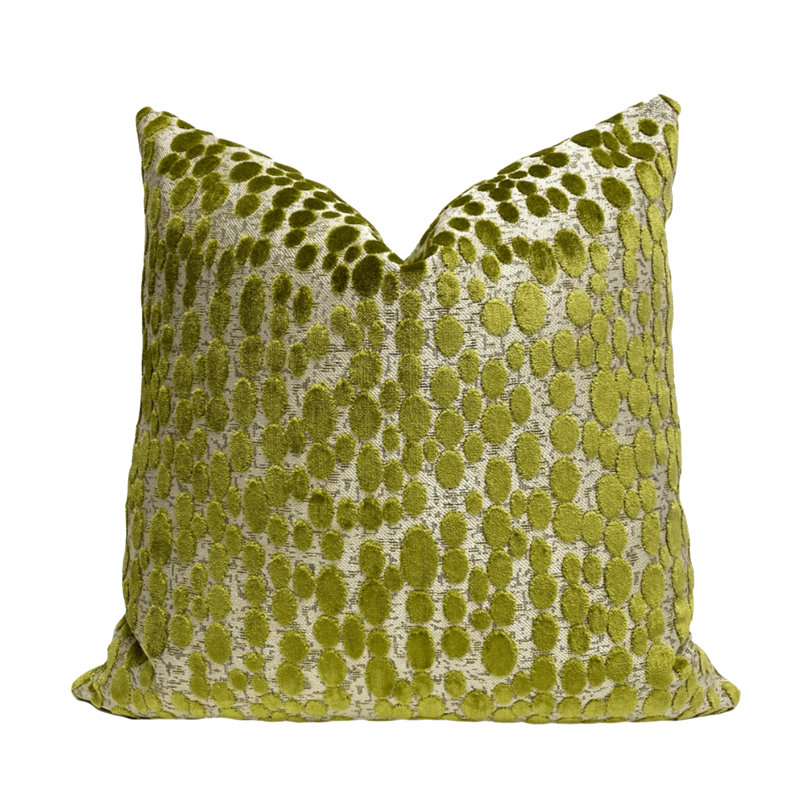 Housse de coussin ovale en velours, H 20 po x l 20 po, Vert