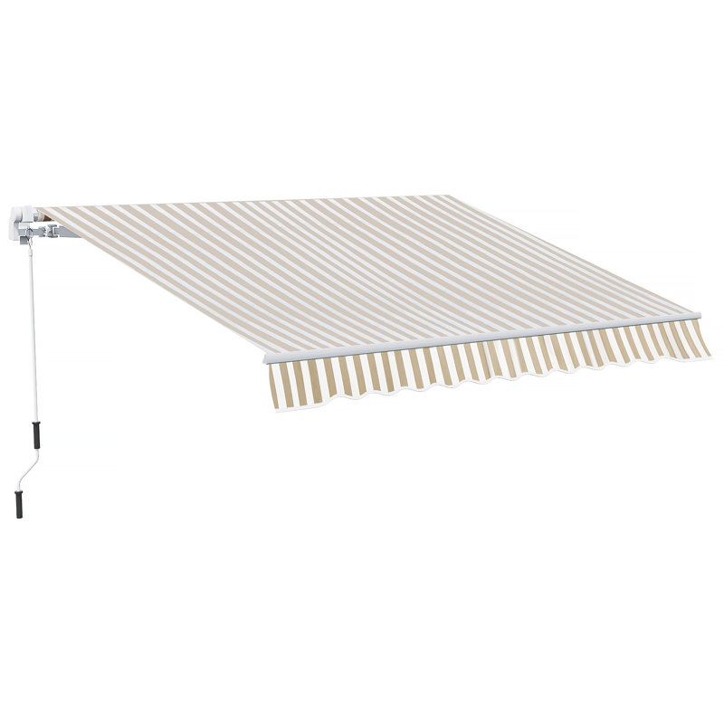 Versatile Retractable Patio Awning For Outdoor Protection And Privacy, Beige, 0.2" H x 12" W x 10" D