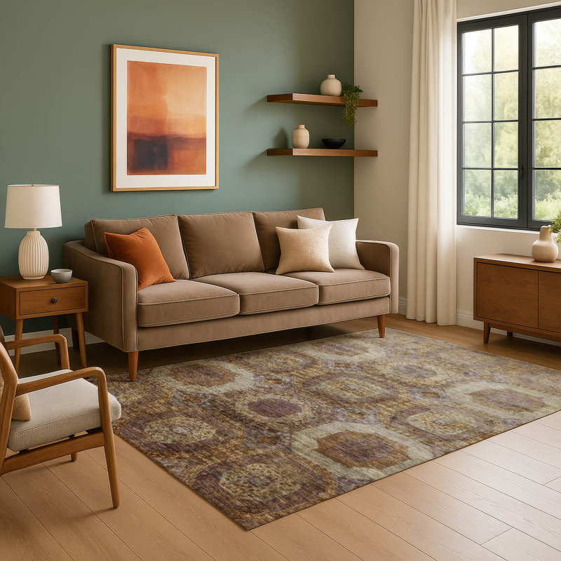 Premium Machine Washable Mayfield AMF1944 Panels Rug, Rectangle 10' x 14'