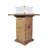 Rova 34" Outdoor Bar Height Concrete Propane Fire Table 40,000 BTU - Includes Lava Rocks & PVC Cover