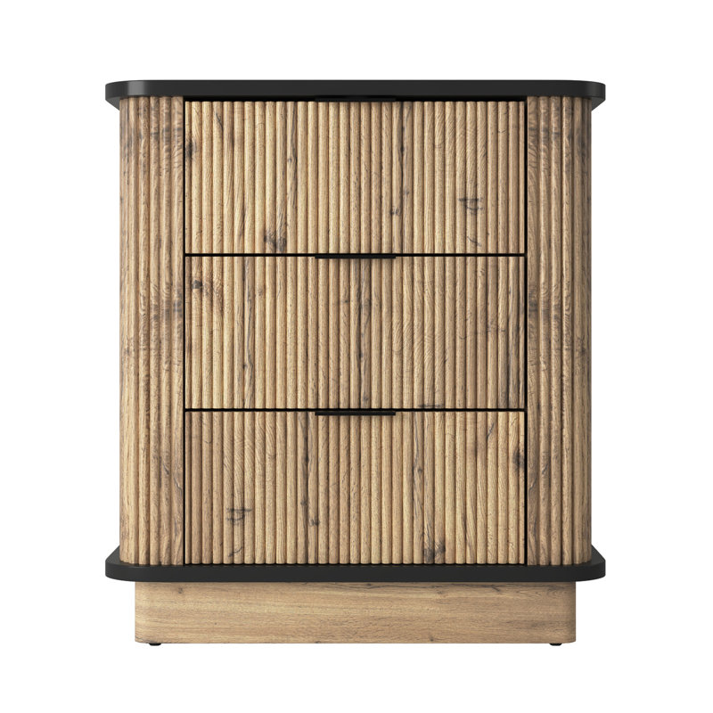 Multi-Functional 3-Drawer Nightstand For Bedroom