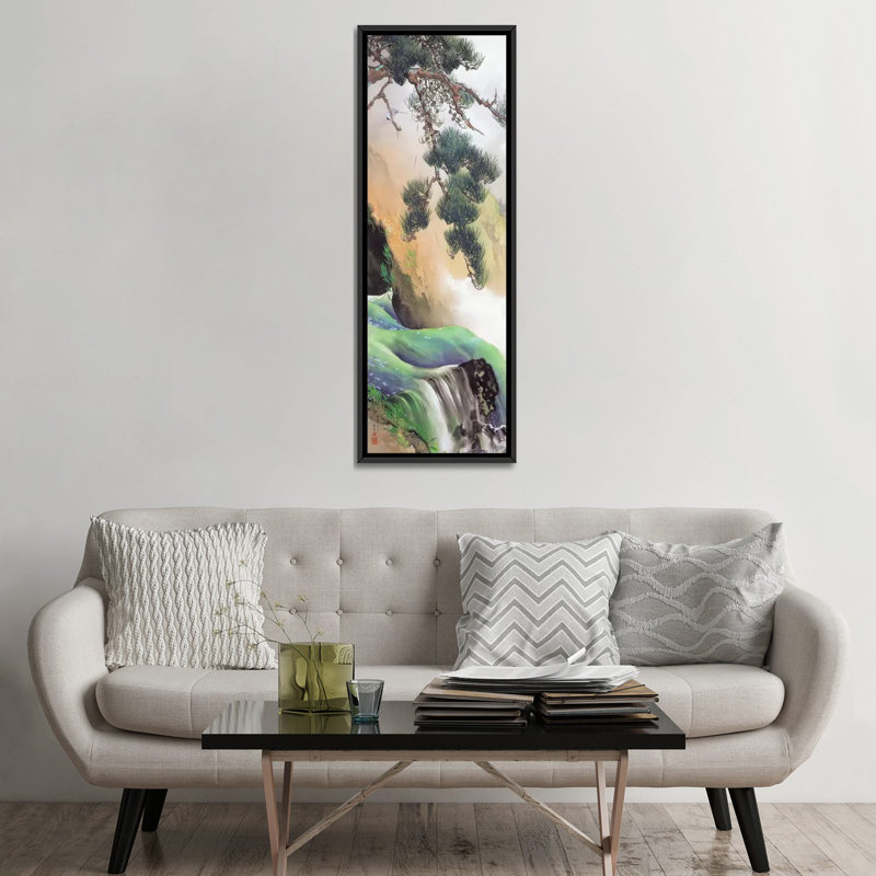 «Spring of Mountain» - Impression sur toile tendue, H 48 po x l 16 po x P 1,5 po, Toile avec cadre noir