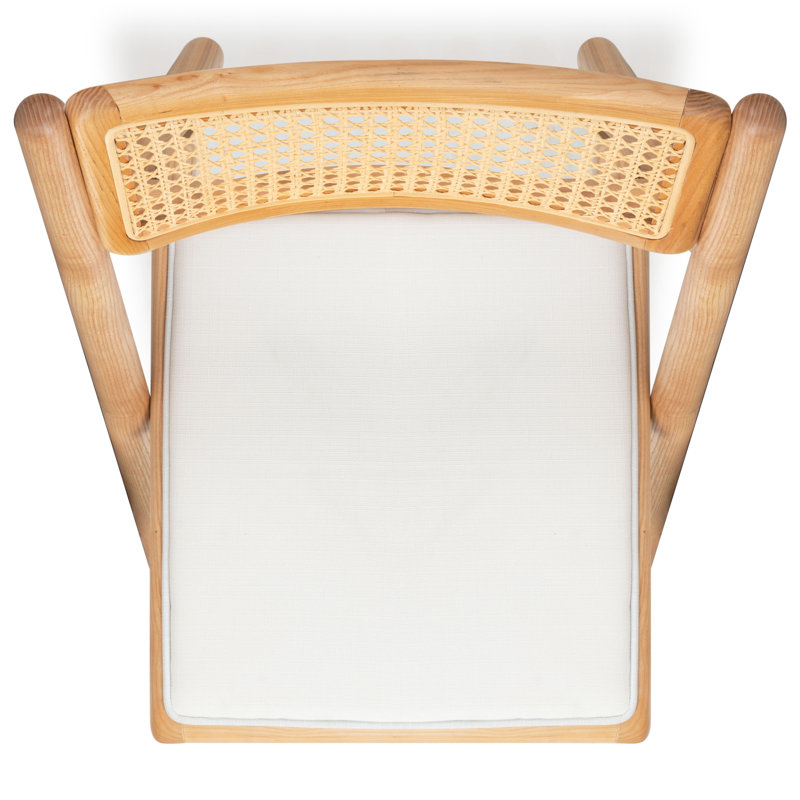 Shaylie Upholstered Seat Folding Dining Chair, Natural/White