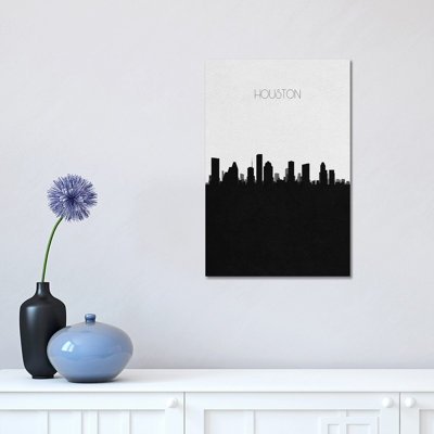 Houston, Texas City Skyline 1 Piece Wrapped Canvas Wall Art