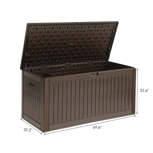 FTPLDBWF-025PHREdrosie Inc 260 Gallons Gallon Water Resistant Resin Lockable Deck Box Color: Brown