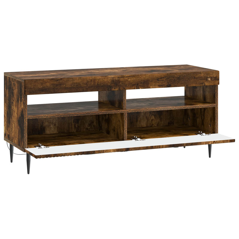 TV Stand, 43cm H x 100cm W x 35cm D, Smoked Oak