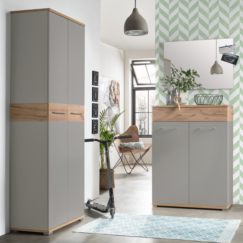 Howard Flat Wall Mirror, Grey/Brown/Blue