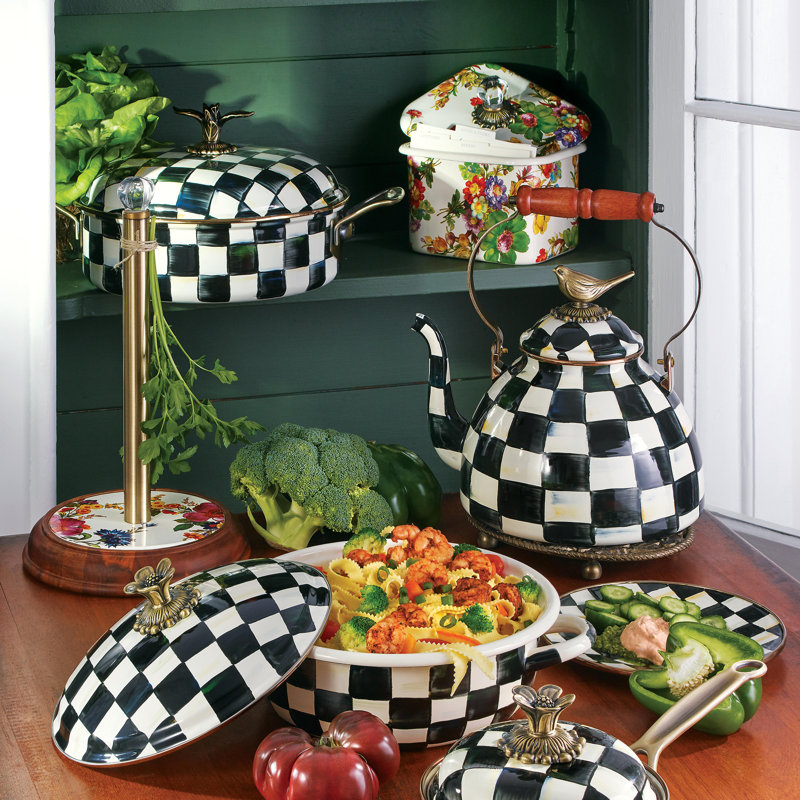 Courtly Check® 3 Quart Tea Kettle with Bird