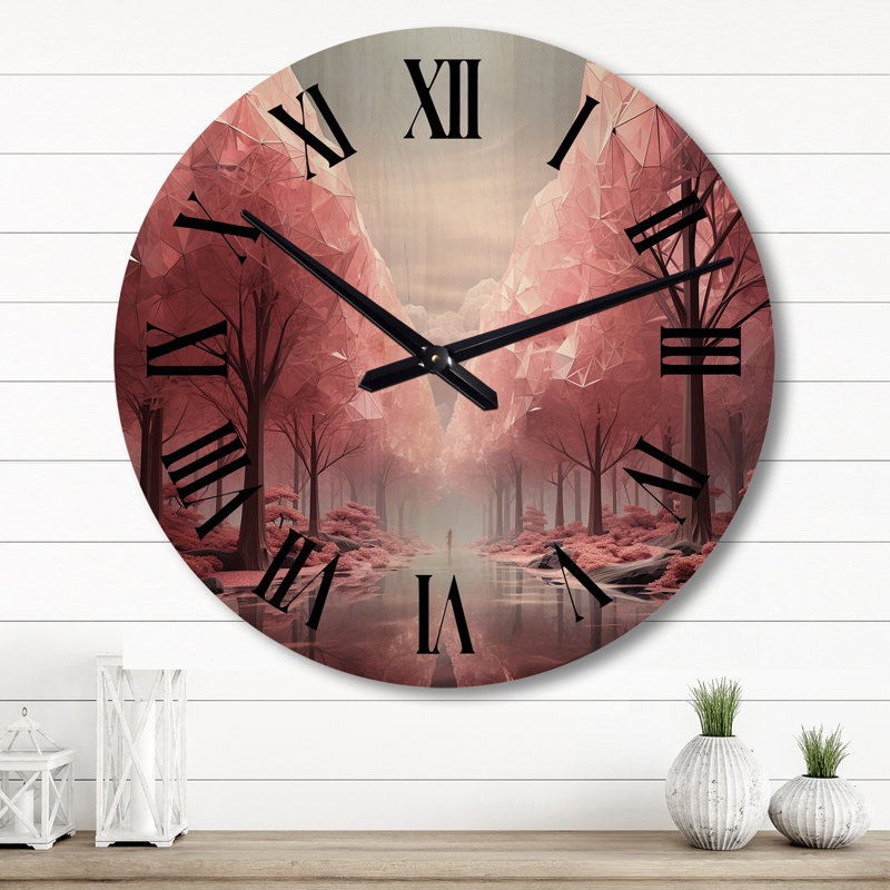 Horloge murale en bois massif Riveria, Grand