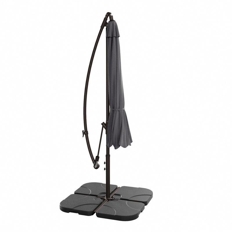 Parasol déporté Hartt de 3 m, Gris