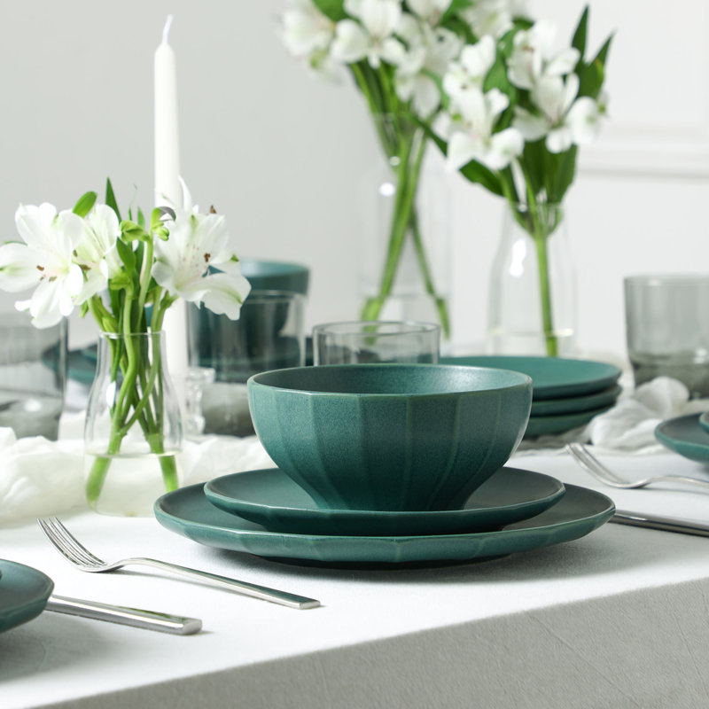 Stone Lain Rio 16-Piece Dinnerware Set Stoneware, Green
