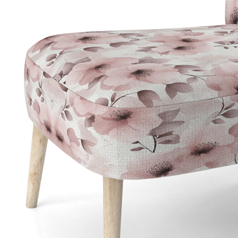 Chaise rembourrée Floral, Chaise d'appoint sans accoudoirs