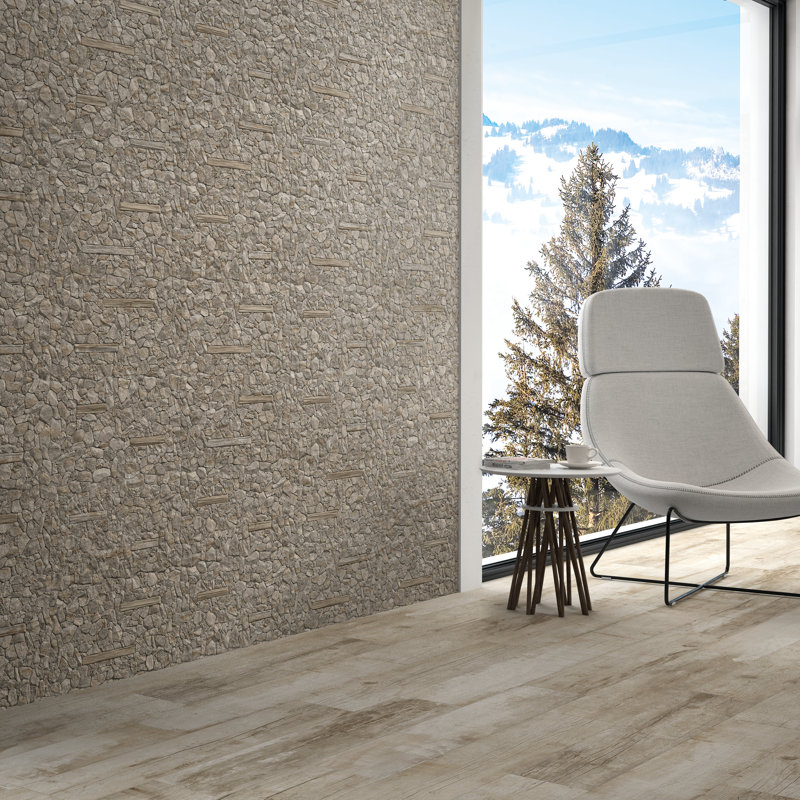 Caldera 13" x 25" Porcelain Stone Look Wall & Floor Tile, Beige