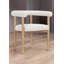 Chaise d'appoint Pangea Home Bloom - fauteuil rembourré blanc avec structure en bois naturel